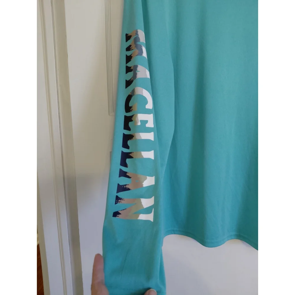 Mens 2XL Magellan Long Sleeve Dri Fit Fishing Gear Teal Moisture Wicking Shirt - Picture 4 of 4